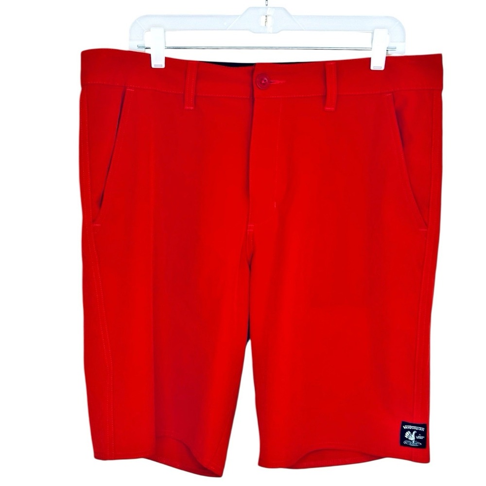 Vans Vanphibian Board Shorts Mens 36 XL Red Hybrid‎ Swim Trunk Swimsuit Pockets